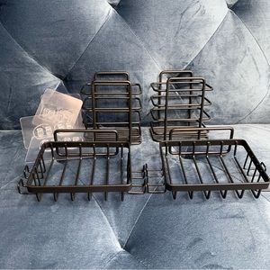 Set of 4 shower bathroom organizers soap dish tray